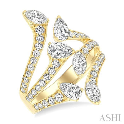 Mixed Shape Diamond Fashion Open Ring