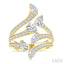 Mixed Shape Diamond Fashion Open Ring