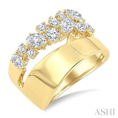 Mixed Shape Diamond Fashion Wide Band
