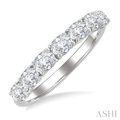 Oval Shape East-West Diamond Fashion Band