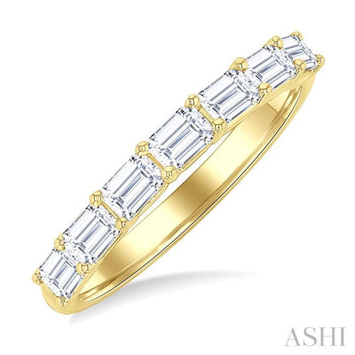 Emerald Shape East-West Diamond Fashion Band