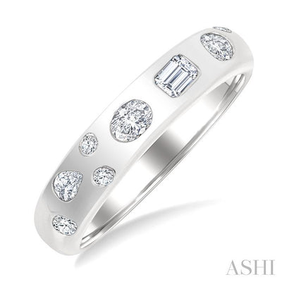 Mixed Shape Bezel Set Diamond Fashion Band