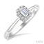 Emerald Shape Halo Diamond Fashion Ring