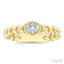Oval Shape Bezel Curb Diamond Fashion Ring