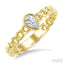 Pear Shape Bezel Curb Diamond Fashion Ring