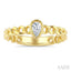 Pear Shape Bezel Curb Diamond Fashion Ring