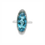 Blue Topaz & Diamond Halo Fashion Ring