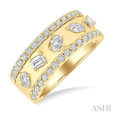Bold Mixed Shape Diamond Fashion Band