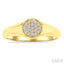 Round Shape Diamond Signet Ring