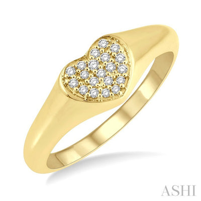 Heart Shape Diamond Signet Ring
