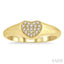 Heart Shape Diamond Signet Ring