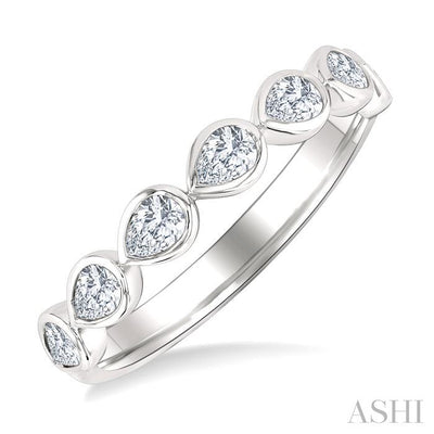 Pear Shape East-West Bezel Set Diamond Fashion Band