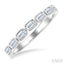Emerald Shape East-West Bezel Set Diamond Fashion Band