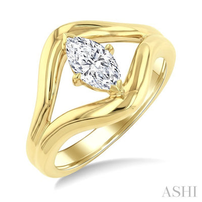 Aeris Gold Marquise Shape Diamond Solitaire Ring