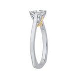 Carizza Semi Mount Engagement Ring to fit Princess Center in 14K Two-Tone