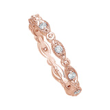 1/5 ct Diamond Carizza Wedding Band in 14K Rose Gold