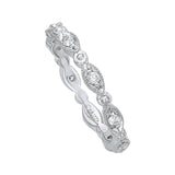 1/5 ct Diamond Carizza Wedding Band in 14K White Gold