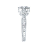 1/4 ct Diamond Carizza Semi Mount Engagement Ring to fit Round Center in 14K White Gold