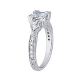 1/4 ct Diamond Carizza Semi Mount Engagement Ring to fit Princess Center in 14K White Gold