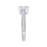1/4 ct Diamond Carizza Semi Mount Engagement Ring to fit Princess Center in 14K White Gold