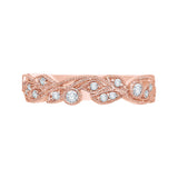 1/4 ct Diamond Carizza Wedding Band in 14K Rose Gold
