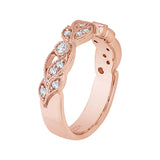 1/4 ct Diamond Carizza Wedding Band in 14K Rose Gold