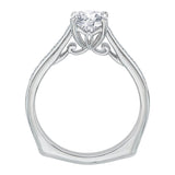 1/10 ct Diamond Carizza Semi Mount Engagement Ring to fit Cushion Center in 14K White Gold