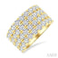 Four Row Diamond Wide Band