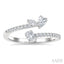 3 Stone Mixed Shape Diamond Fashion Open Ring