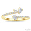 3 Stone Mixed Shape Diamond Fashion Open Ring