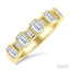Emerald Shape Bezel Set Diamond Fashion Band