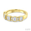 Emerald Shape Bezel Set Diamond Fashion Band