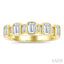 Emerald Shape Bezel Set Diamond Fashion Band