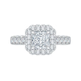 7/8 ct Diamond Carizza Semi Mount Engagement Ring to fit Princess Center in 14K Yellow Gold