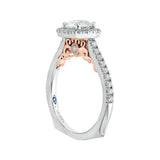 3/8 ct Diamond Carizza Semi Mount Engagement Ring to fit Round Center in 14K Two-Tone