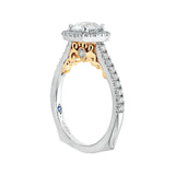 3/8 ct Diamond Carizza Semi Mount Engagement Ring to fit Round Center in 14K Two-Tone