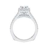 5/8 ct Diamond Carizza Semi Mount Engagement Ring to fit Princess Center in 14K White Gold