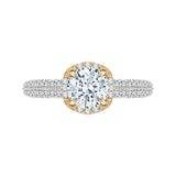 5/8 ct Diamond Carizza Semi Mount Engagement Ring to fit Round Center in 14K Two-Tone