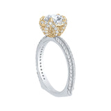 5/8 ct Diamond Carizza Semi Mount Engagement Ring to fit Round Center in 14K Two-Tone