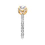 5/8 ct Diamond Carizza Semi Mount Engagement Ring to fit Round Center in 14K Two-Tone
