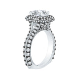 1 3/4 ct Diamond Carizza Semi Mount Engagement Ring to fit Round Center in 14K White Gold