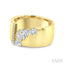 Bold Mixed Shape Diamond Fashion Open Wide Band