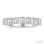 Emerald Shape North-South Bezel Set Diamond Fashion Band
