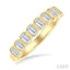 Emerald Shape North-South Bezel Set Diamond Fashion Band