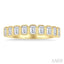 Emerald Shape North-South Bezel Set Diamond Fashion Band