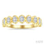 Oval Shape North-South Bezel Set Diamond Fashion Band
