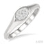 Oval Shape East-West Lovebright Essential Diamond Signet Ring