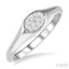 Oval Shape East-West Lovebright Essential Diamond Signet Ring