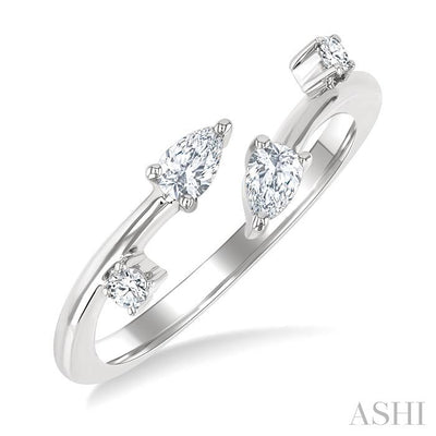 Pear Shape Diamond Fashion Open Ring