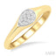 Pear Shape Lovebright Essential Diamond Signet Ring